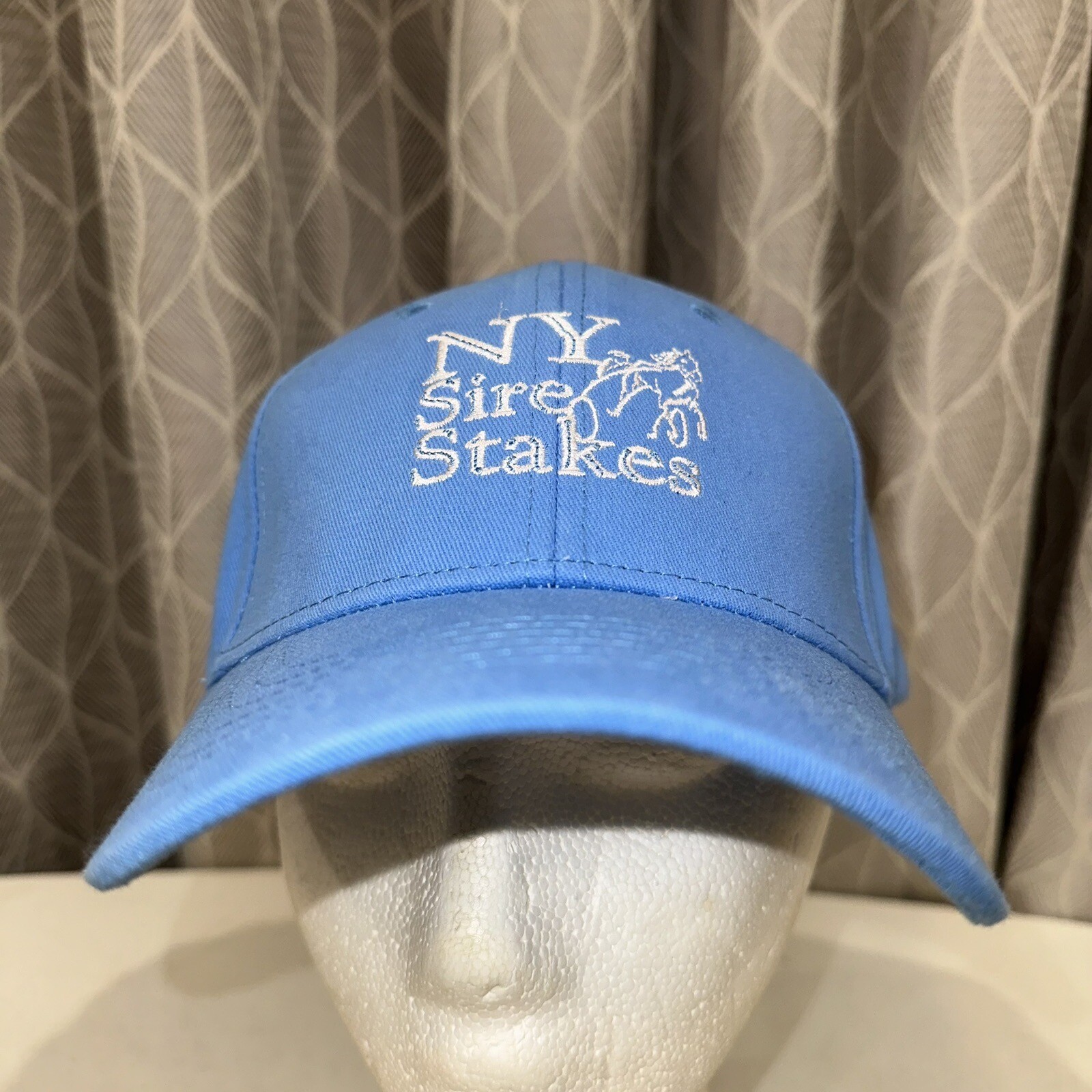 NY Sire Stakes Buckle Strap Hat Sky Blue Pristine