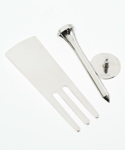 Tiffany & Co . 925 Sterling Silver Golf Tee Marker Fork Set Leather Case