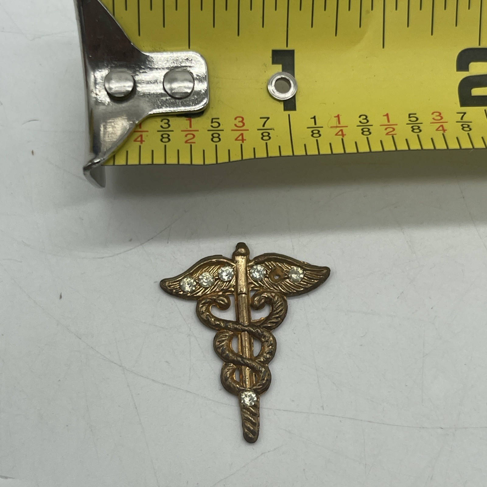U.S. Military Homefront Sweetheart Medical Corps Rhinestone Painted Pin No Back