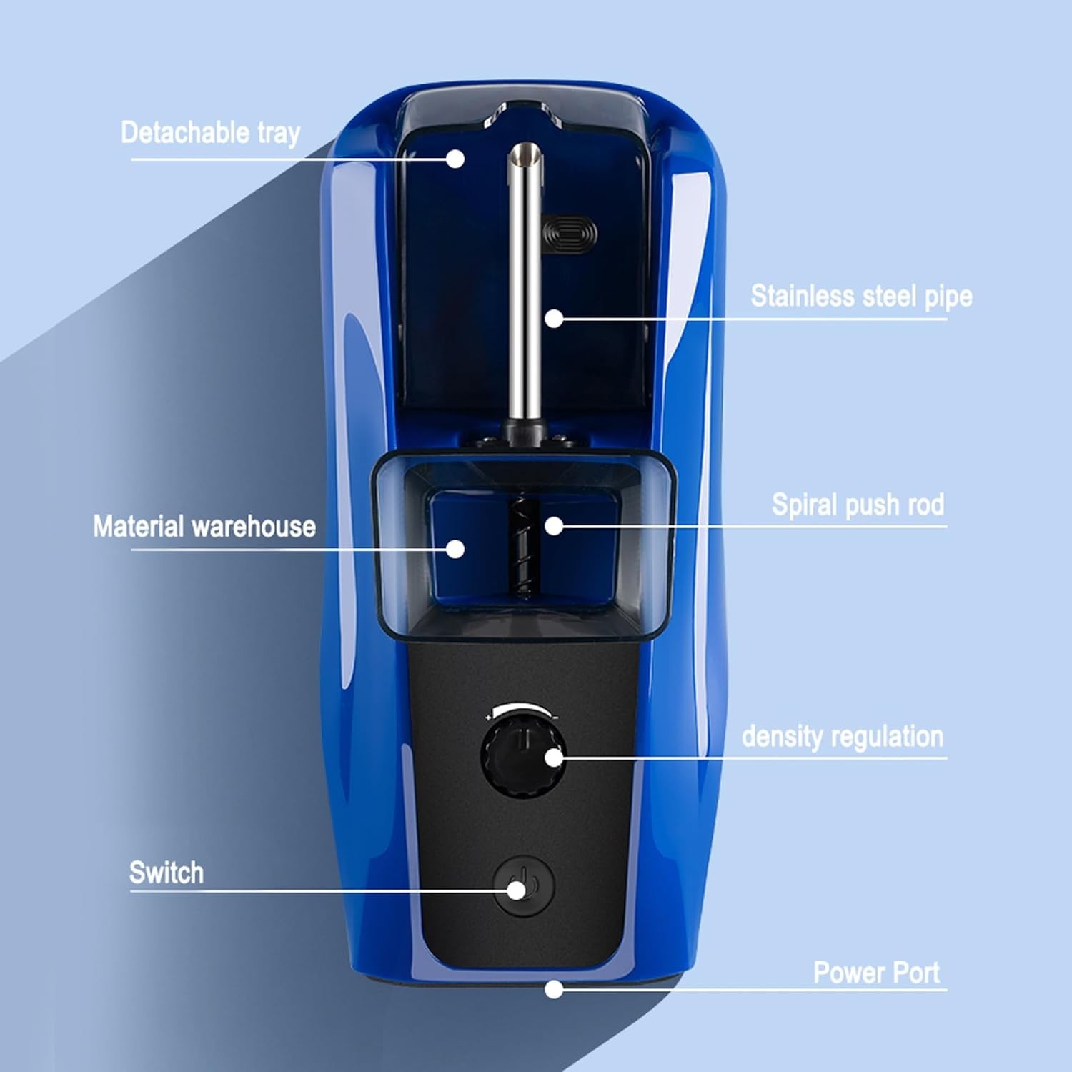 Blue Electric Cigarette Rolling Machine - User-Friendly Design for Quick Rolling