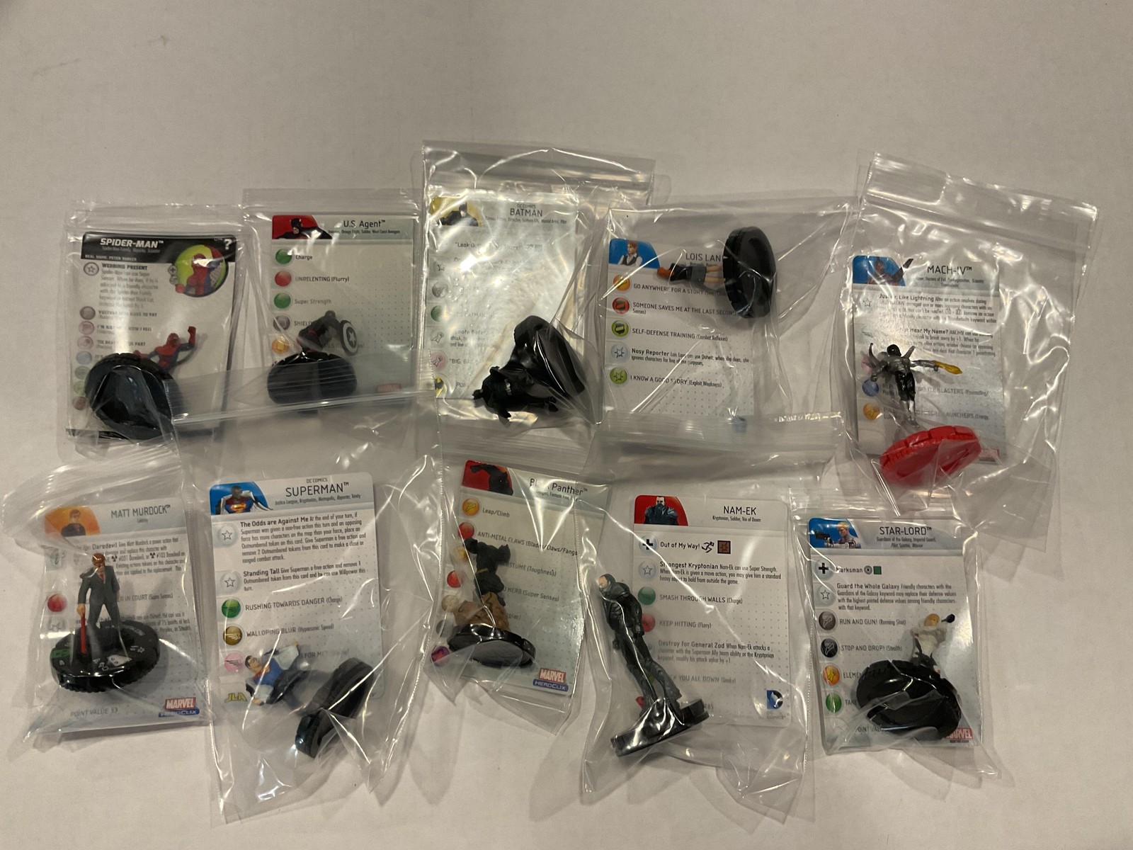HeroClix Marvel DC Miniatures Lot 10 Figures With Cards Painted Bulk Collection
