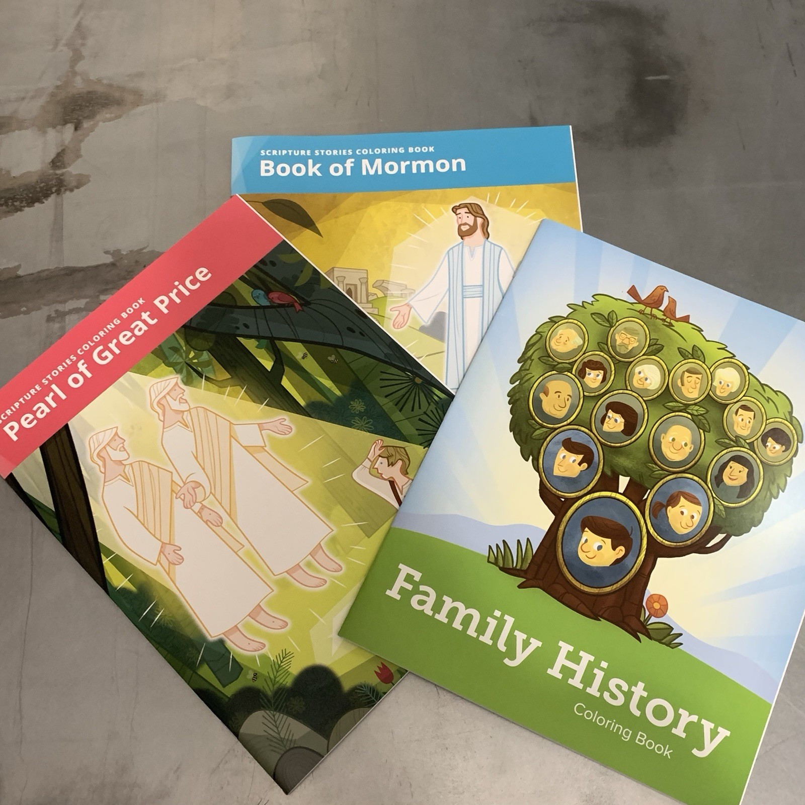 LDS Book of Mormon, Pearl of Great Price, Family History Coloring Book Set