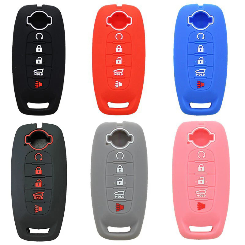 Fit Nissan Altima Armada Rogue Murano Sentra 5 BTN Key Fob Silicone Case Cover