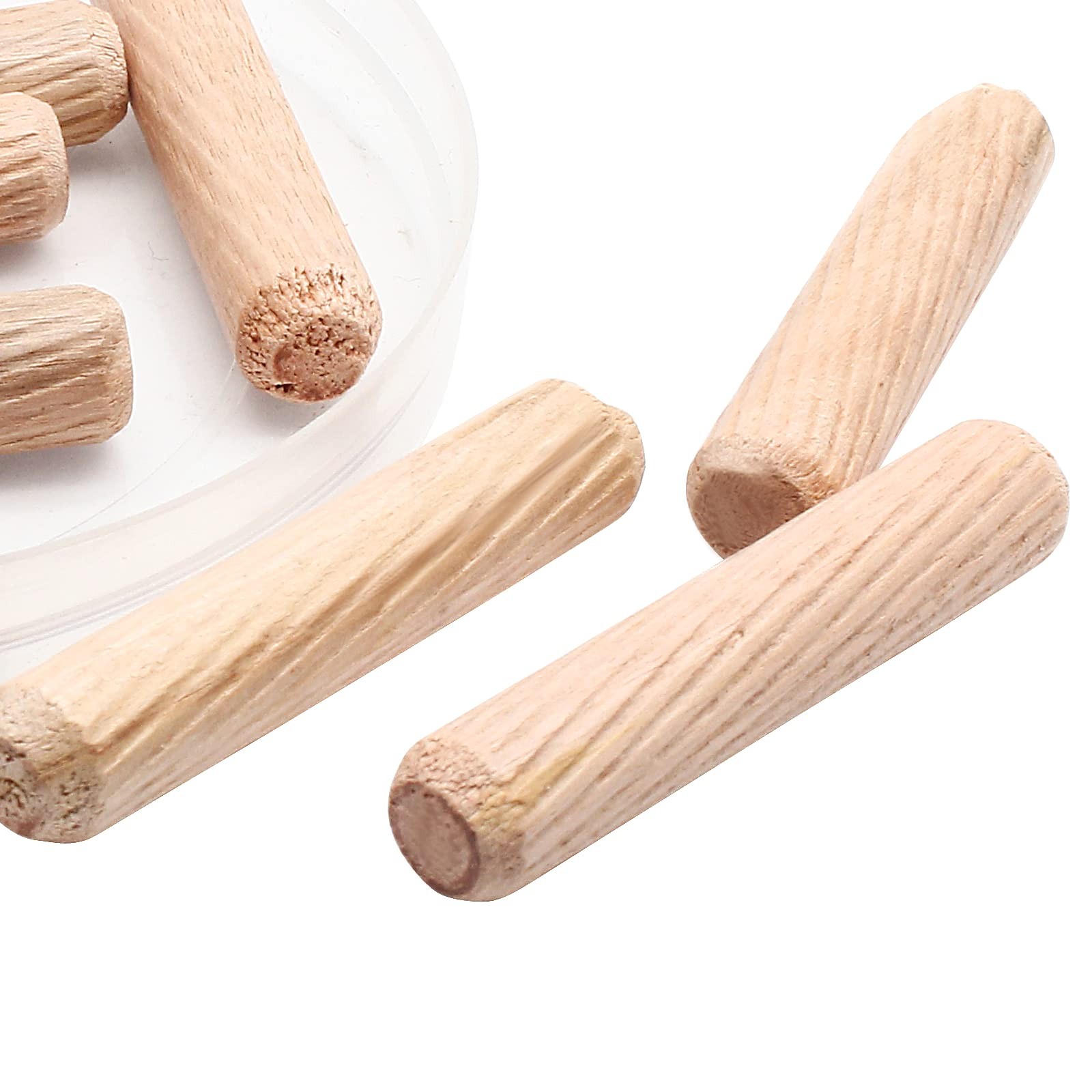 HARSKIYER 120pcs Hardwood Wood Dowel Pins, 3/8" x 2" Fluted x