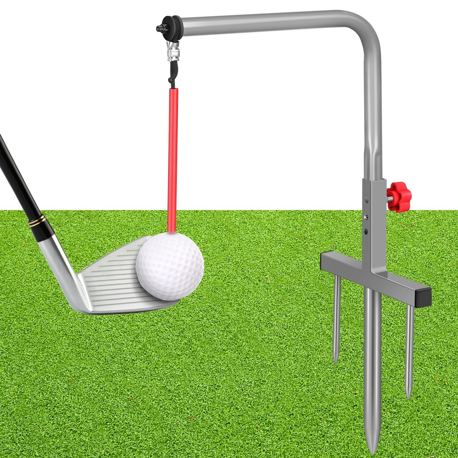 Poen 1 Set Golf Swing Trainer Training Iron Practice Swing Groover with 3 Hei...
