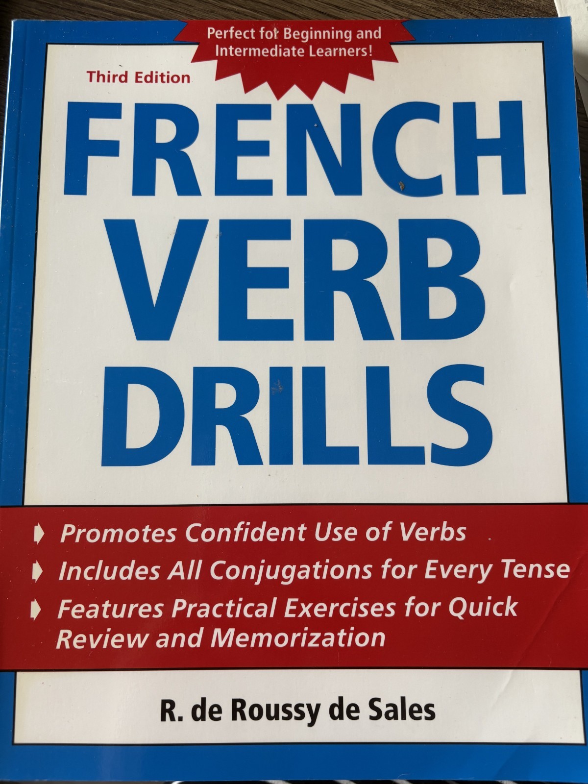 FRENCH VERB DRILLS - SOFTCOVER BOOK Roussy de Sales Beginners & Intermediate
