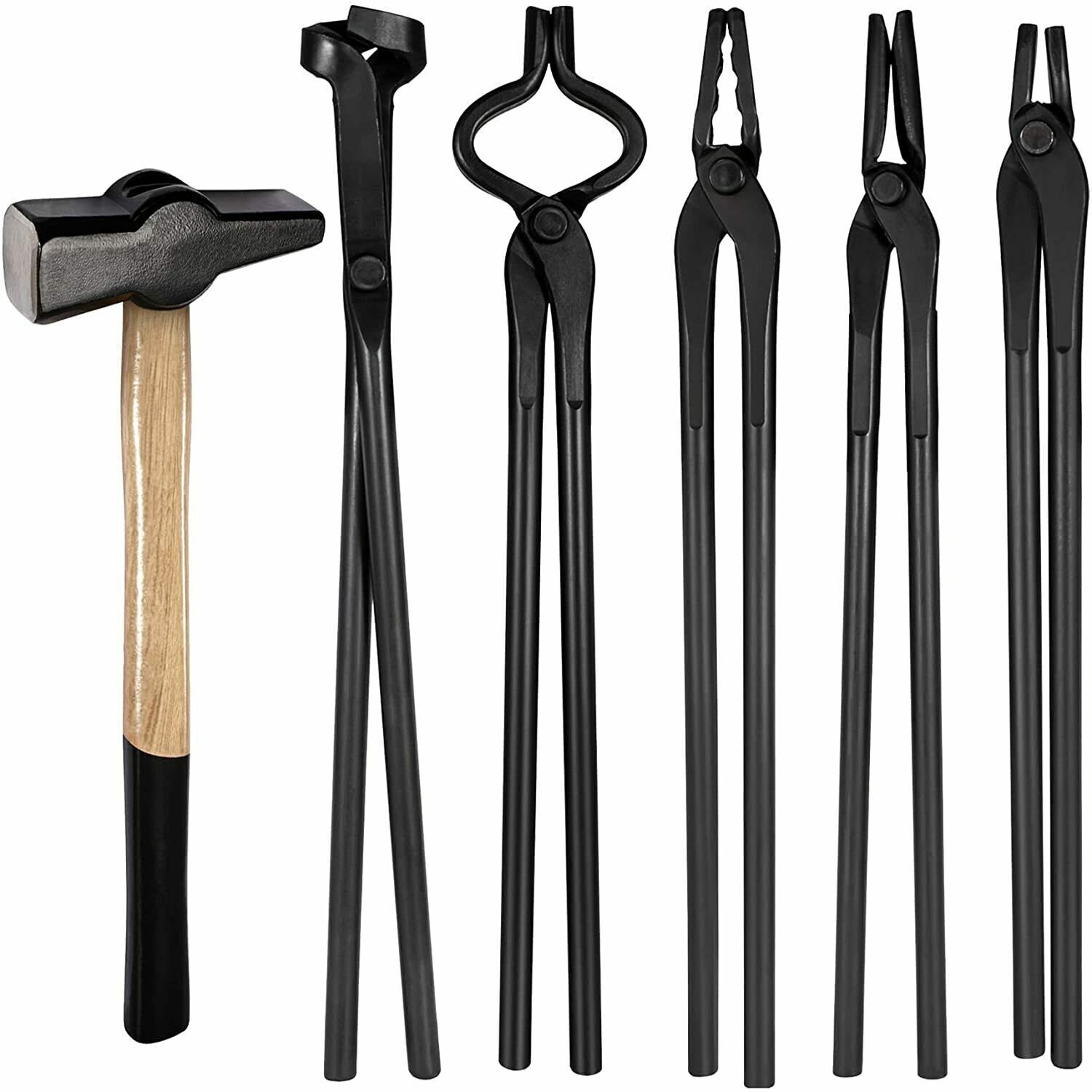 Knife Making Tongs Bladesmith Tong Set & Blacksmith Hammer 1.5 kg Forge Tools