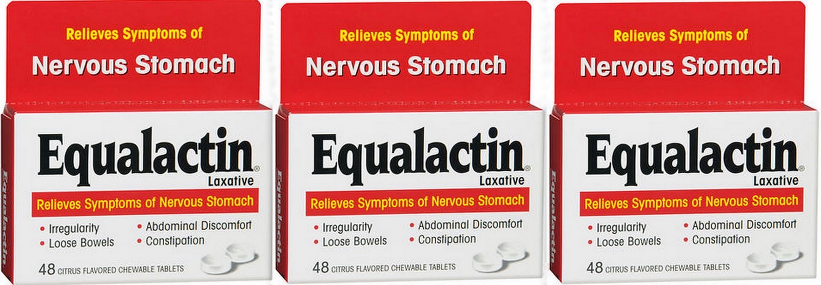 Equalactin Laxative Chewable 48 Tablets ( 3 pack ) ^^
