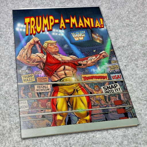 RARE REMASTERED SILVER Metal Donald Trump TRUMP-A-MANIA ORIGINAL Homage COMIC