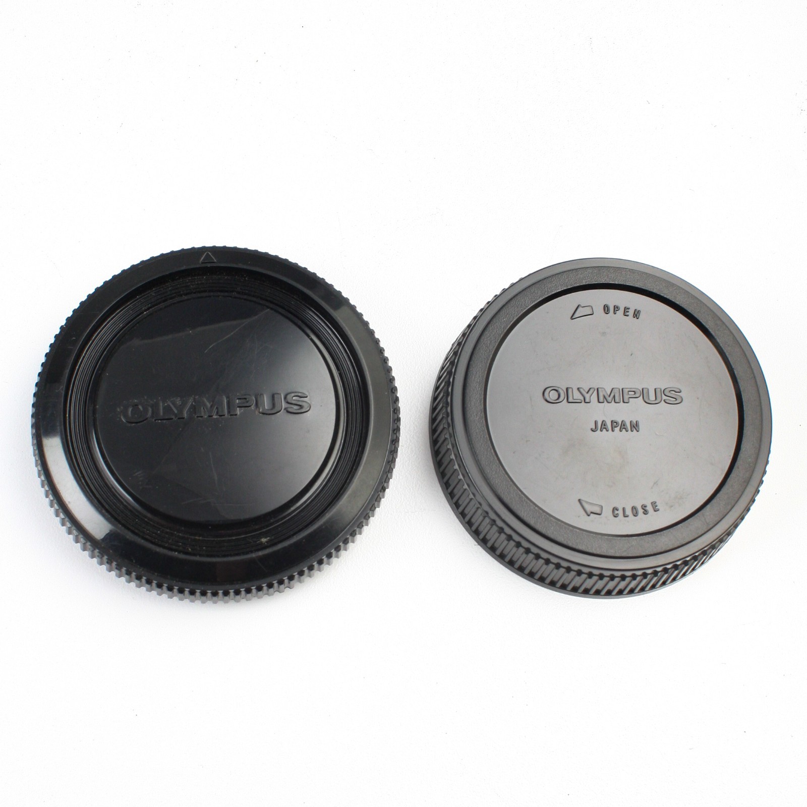 Olympus OM - Plastic Body Cap & Rear Lens Cap Set - Vintage