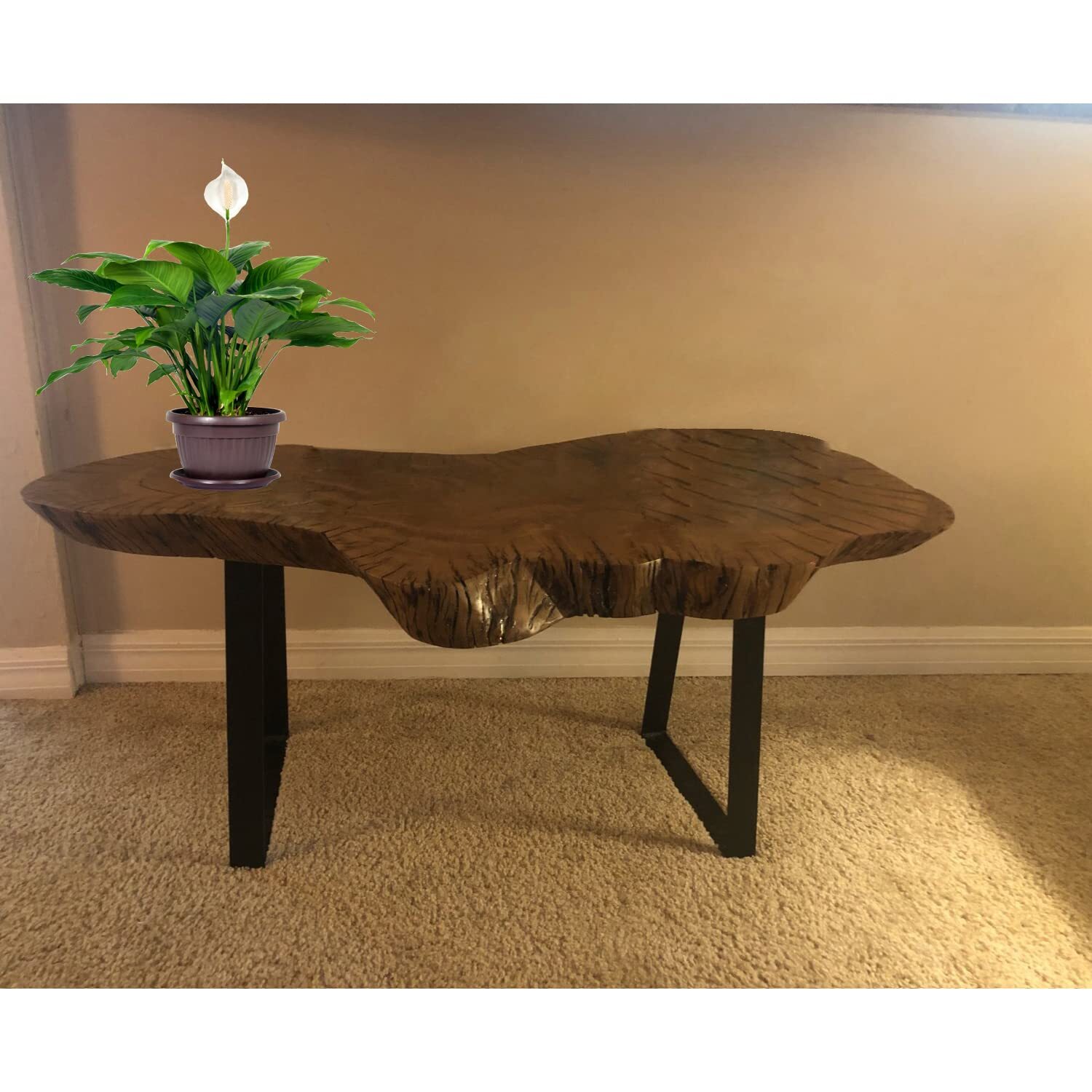 2-Pack 14-in Black Trapezoid Metal Table Legs DIY Furniture Coffee Table Legs