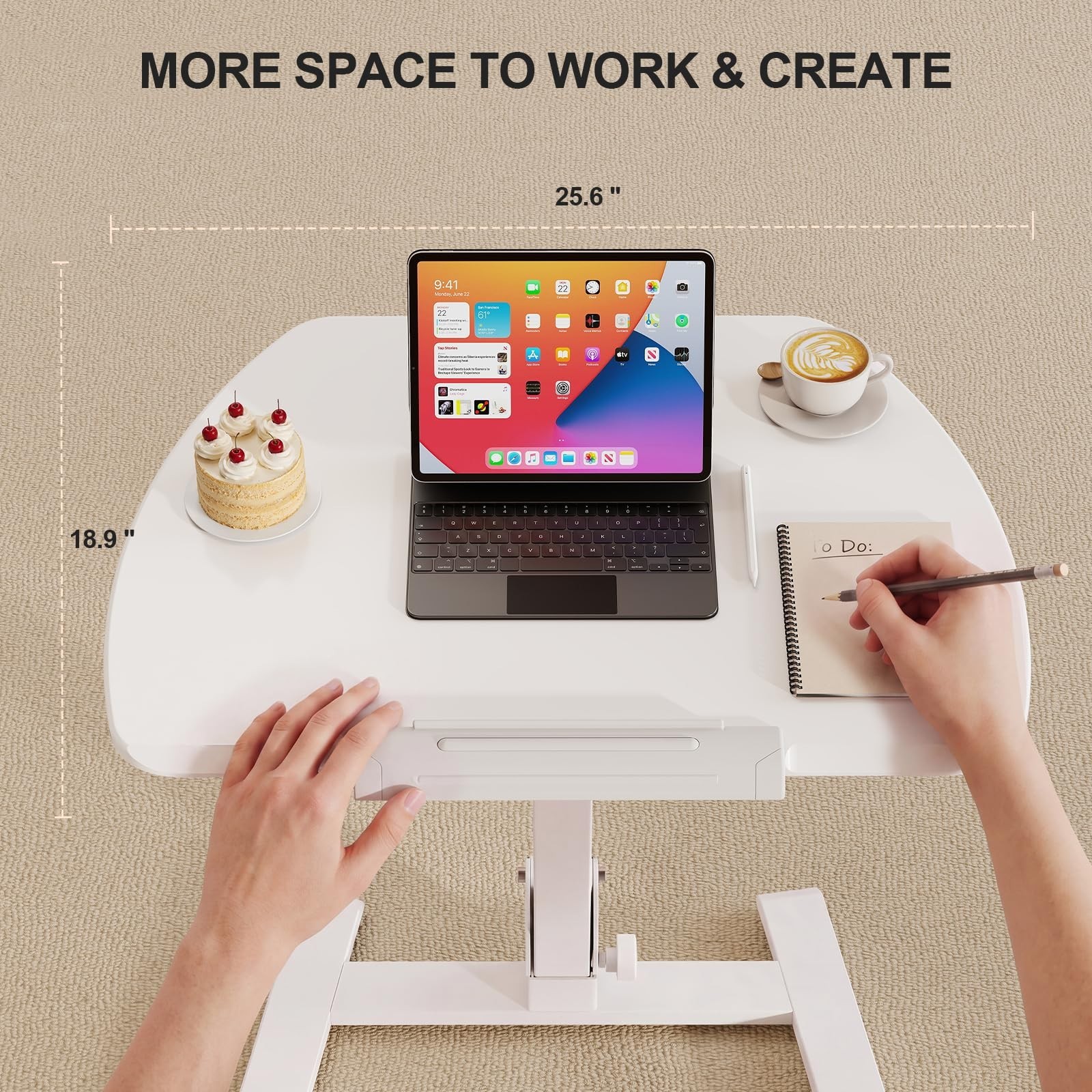 ROMOON Foldable Standing Desk with Wheels: No-Assembly, Height Adjustable | R...