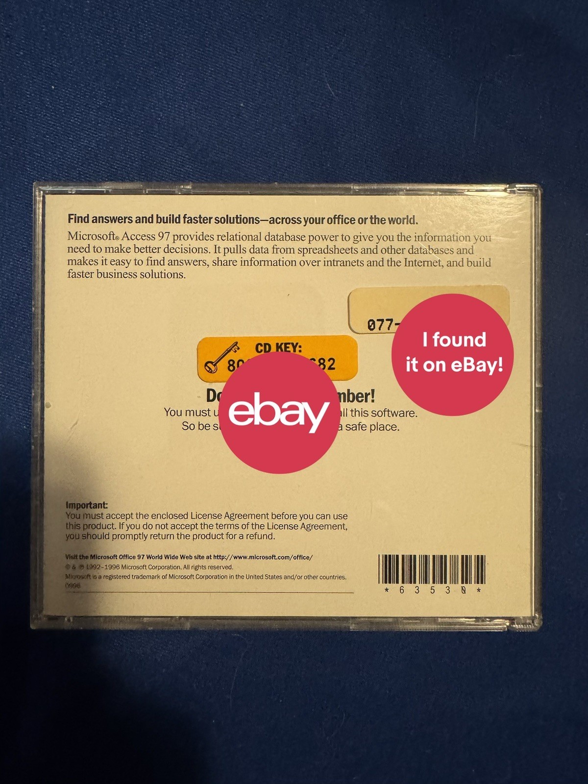 Microsoft Access 97 - Database Management System Disc