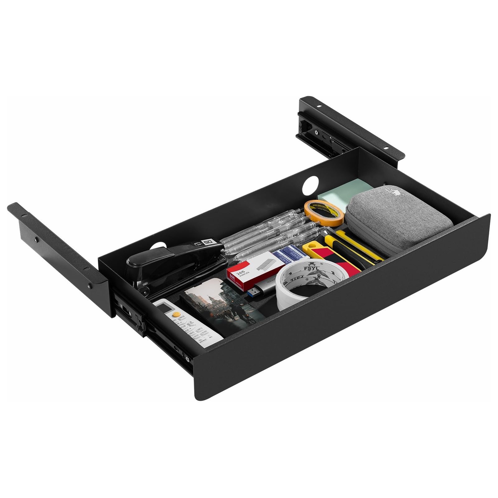 KHAMAL Under Desk Drawer Slide Out Large - Under Table Drawer 17.32" x 9.25",...