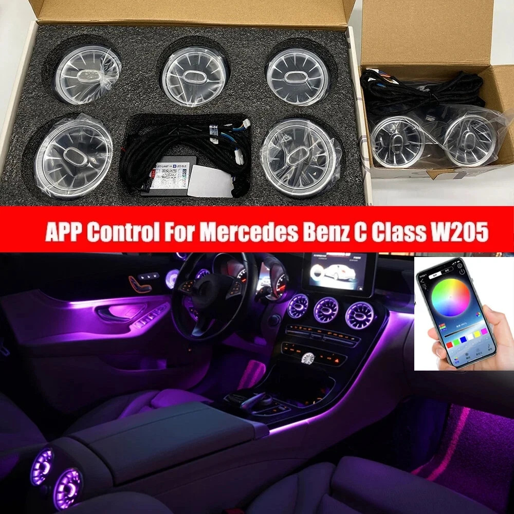 APP For Mercedes Benz C Class W205 C300 C63 Air Vents Ambient Light 2015-2021