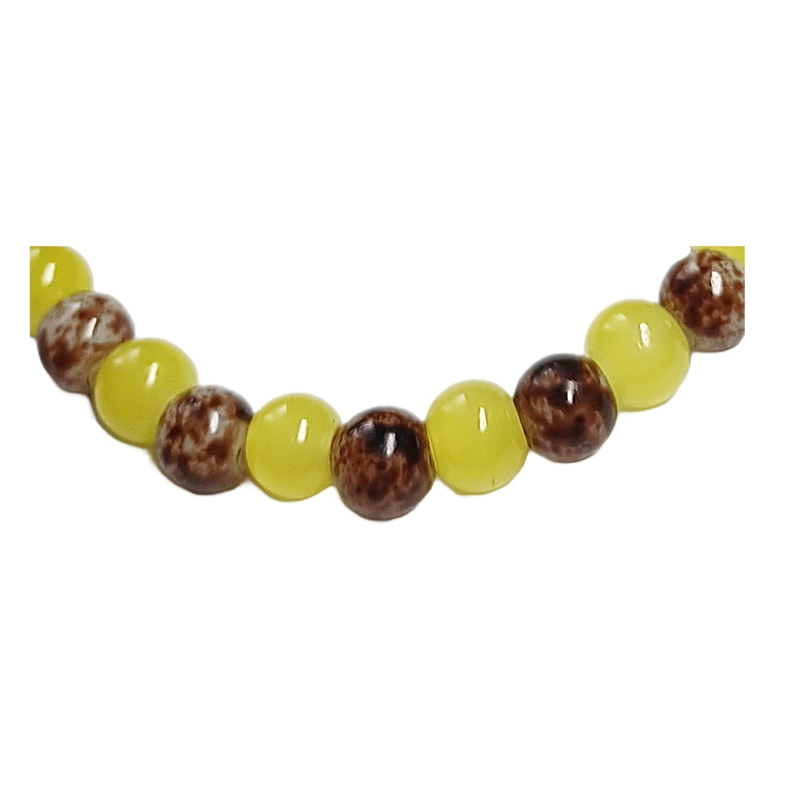 Yellow and Brown Minimalist Beaded Btracelet