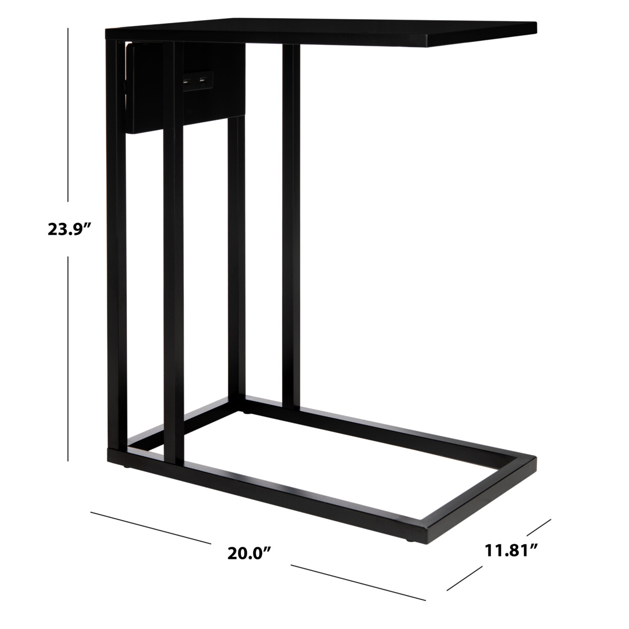 SAFAVIEH Portland Sub Side Table | Black |