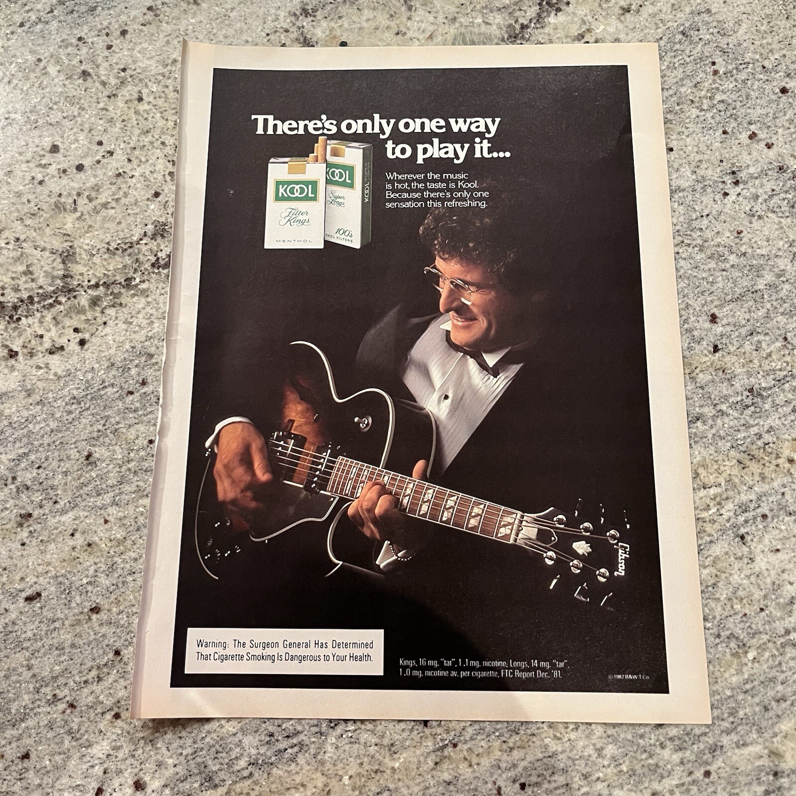 1982 Kool Menthol Cigarette Print Ad Original Vintage Only One Way To Play It