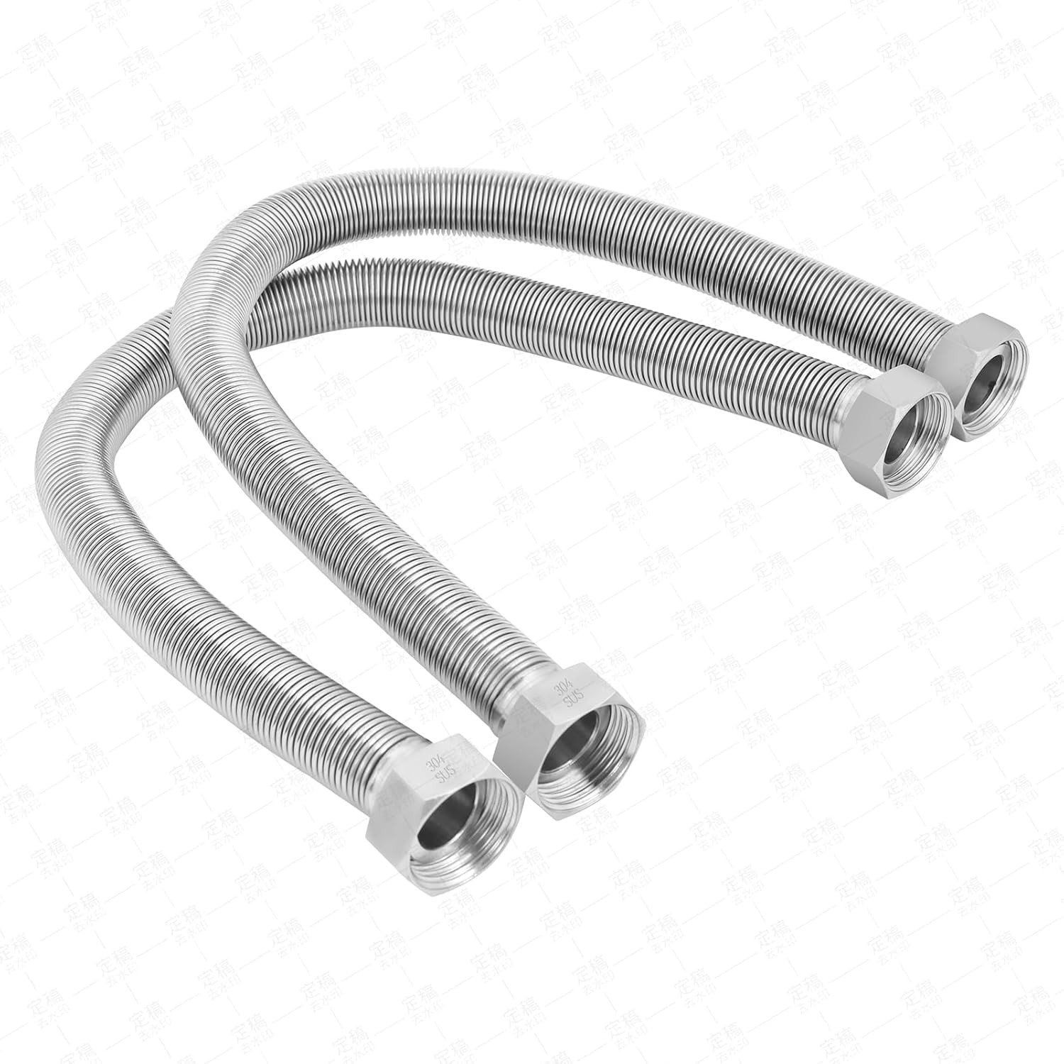 30 Inch Flexible Stainless Steel Corrugated Water Heater Connector Hose,3/4" FIP