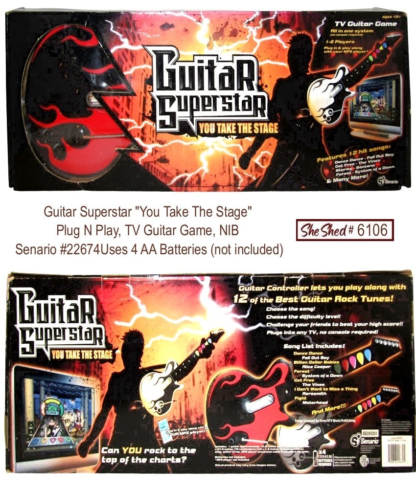 Senario Guitar Superstar You Take The Stage TV Plug & Play Game NIB 22674