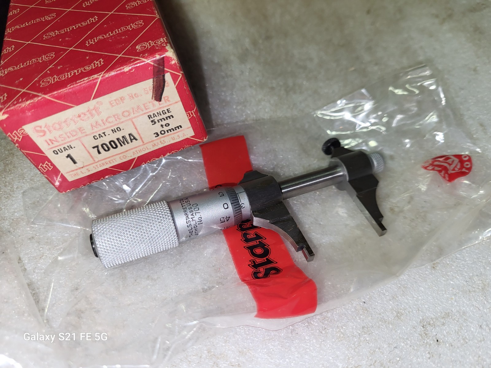 NOS Starrett 700 MA Inside Micrometer 5MM-30MM