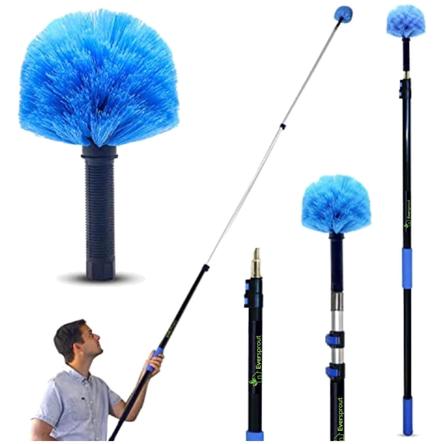 Lightweight 3 Stage Cobweb Duster for High Ceilings