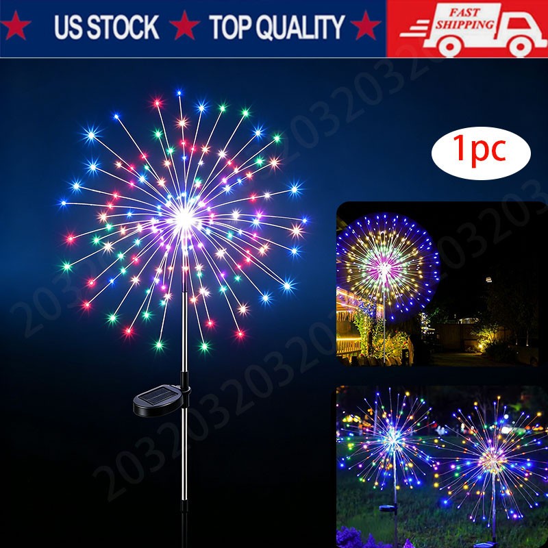 1PC 150 LED Solar Firework Lights Outdoor Garden Decor Waterproof Path Lawn Lamp