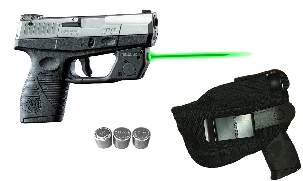 ArmaLaser TR18G Taurus PT709 / PT740 Slim Green Laser Sight w/Holster PT 709 740