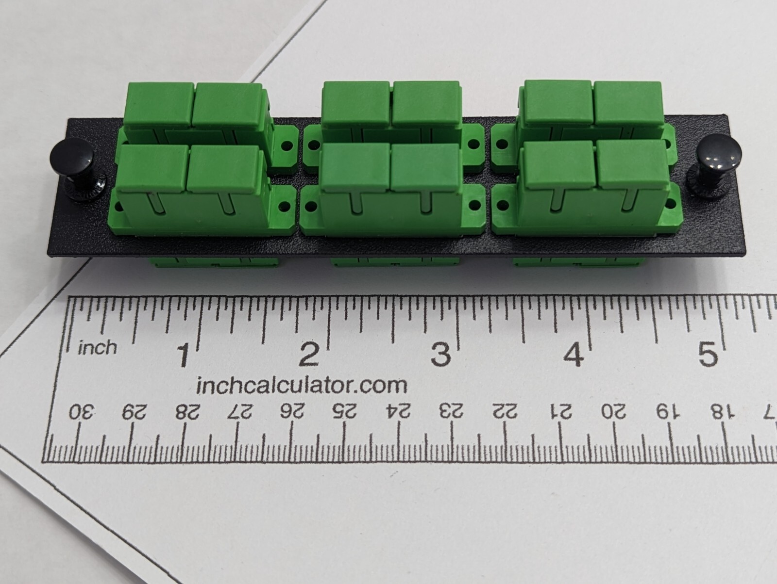 Fiber Optic Adapter Panel, Single Mode, 6 Duplex SC Connectors, 12 Ports SM/APC