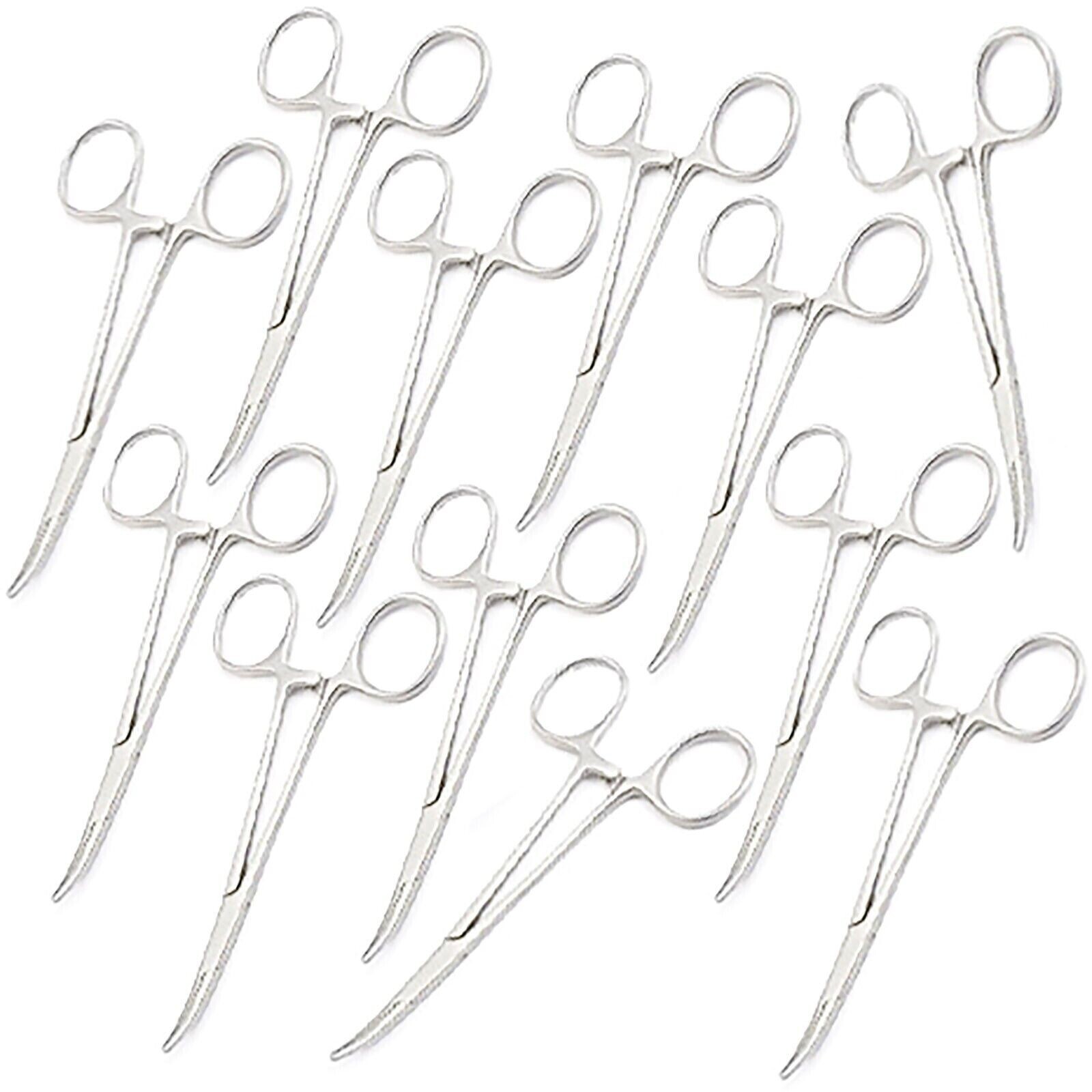 12 NEW 5" Mosquito Curved Locking Hemostat Forceps Stainless OR Grade