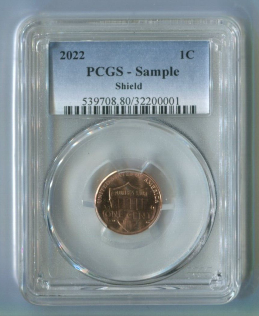 2022 LINCOLN SHIELD CENT PCGS GRADED SAMPLE SLAB A50 251