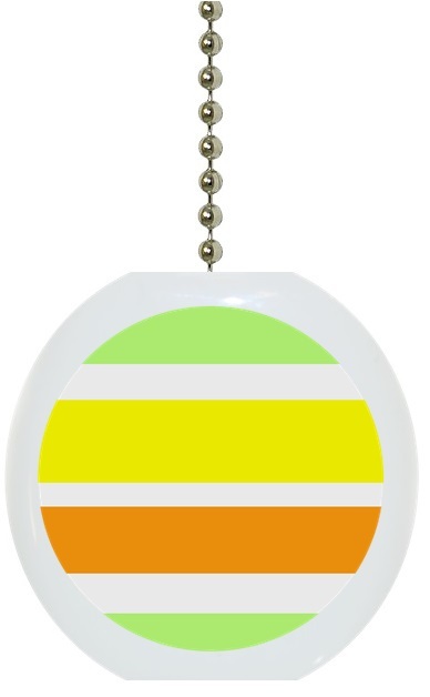 Yellow Green Orange Striped Stripes Solid CERAMIC Ceiling Fan Light Lamp Pull