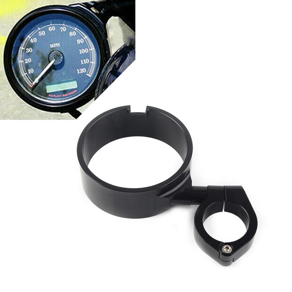 Black 39mm Side Mount Speedo Relocation Bracket for Harley Dyna Sportster XL883
