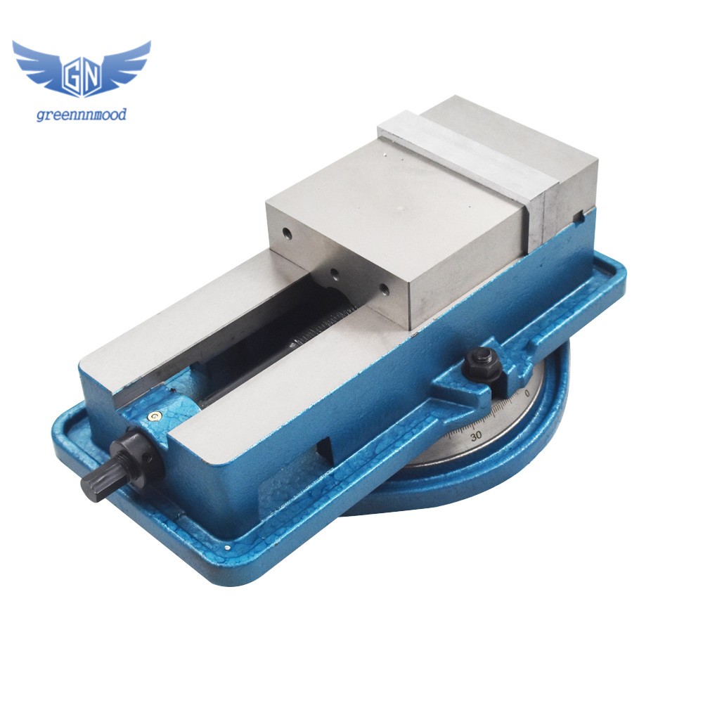 5" Milling Machine Lockdown Vise Swiveling Base Bench Top Hardened Base