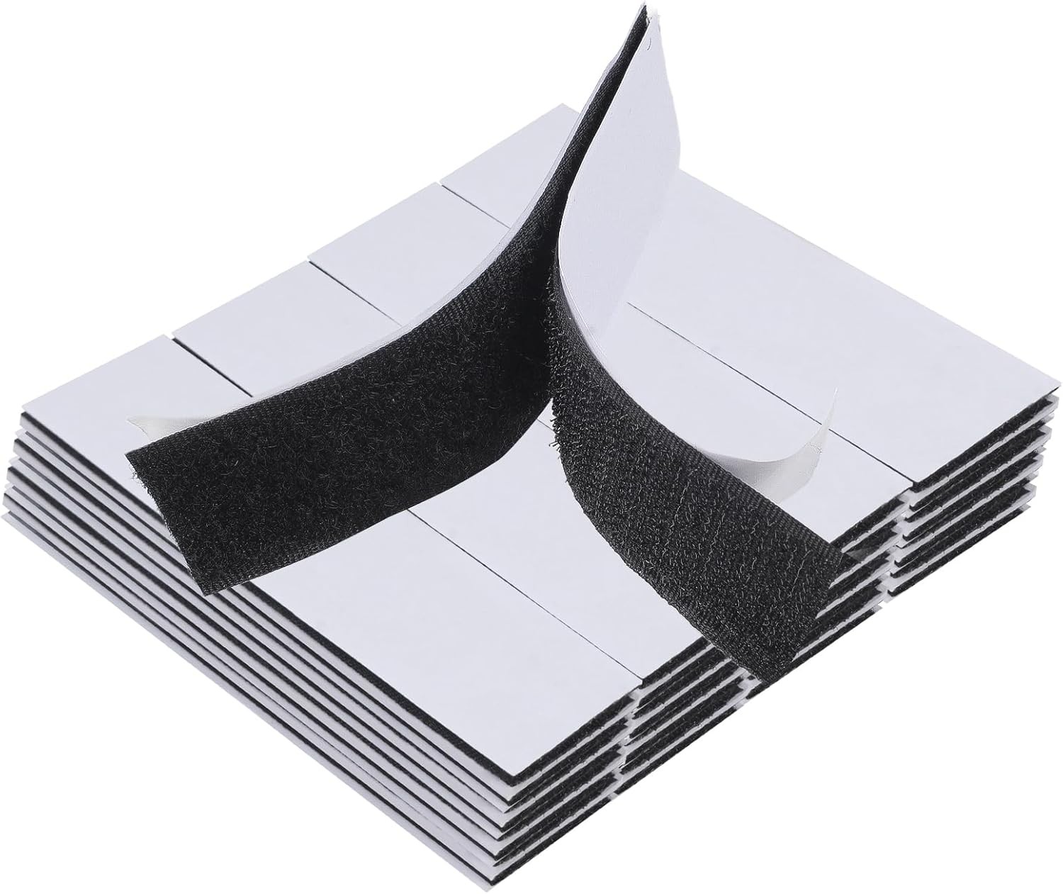 48 Sets 1x4 Inch Hook and Loop Tape with Adhesive, Hook and Loop Black Nylon Hea
