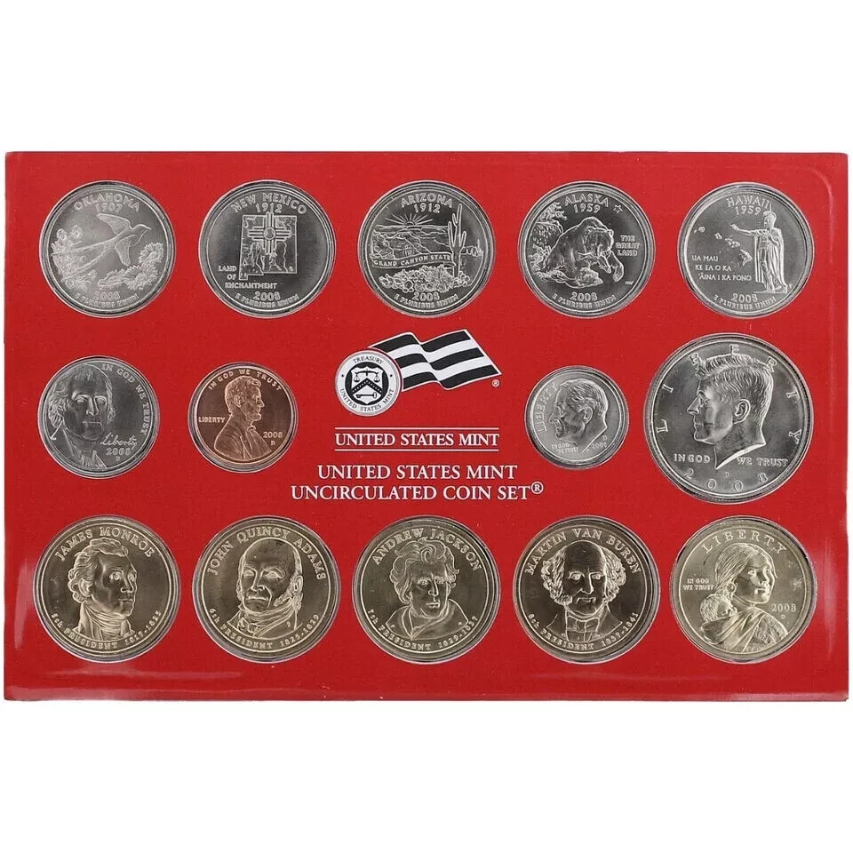 2008 P&D Mint Set Brilliant Uncirculated US with COAs