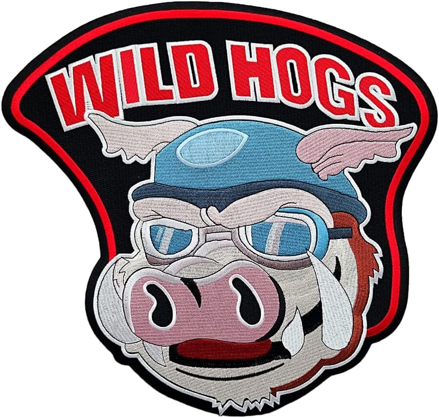 Wild Hogs Jacket Vest Biker Back Patch - 12 Inch Iron On Sew On