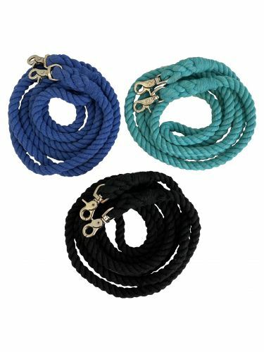 Western Barrel or Roping Horse Reins 7.5' Cotton Rope Rein w/ Scissor Snap Ends