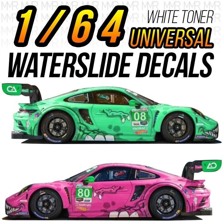 1/64 Scale PORSCHE REXY ROXY Custom White Toner Universal WaterSlide Decals for
