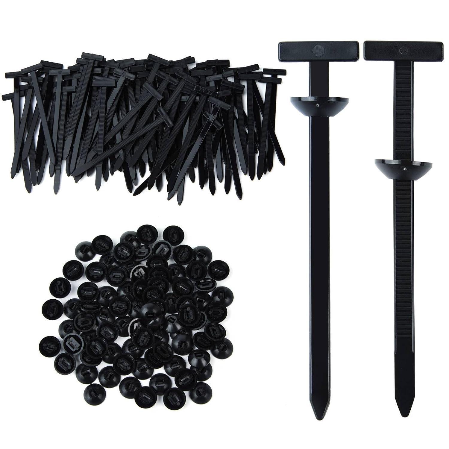 200 PCS Nylon Universal Cable Tie Buckle, Multi-Functional Black Zip Ties wit...