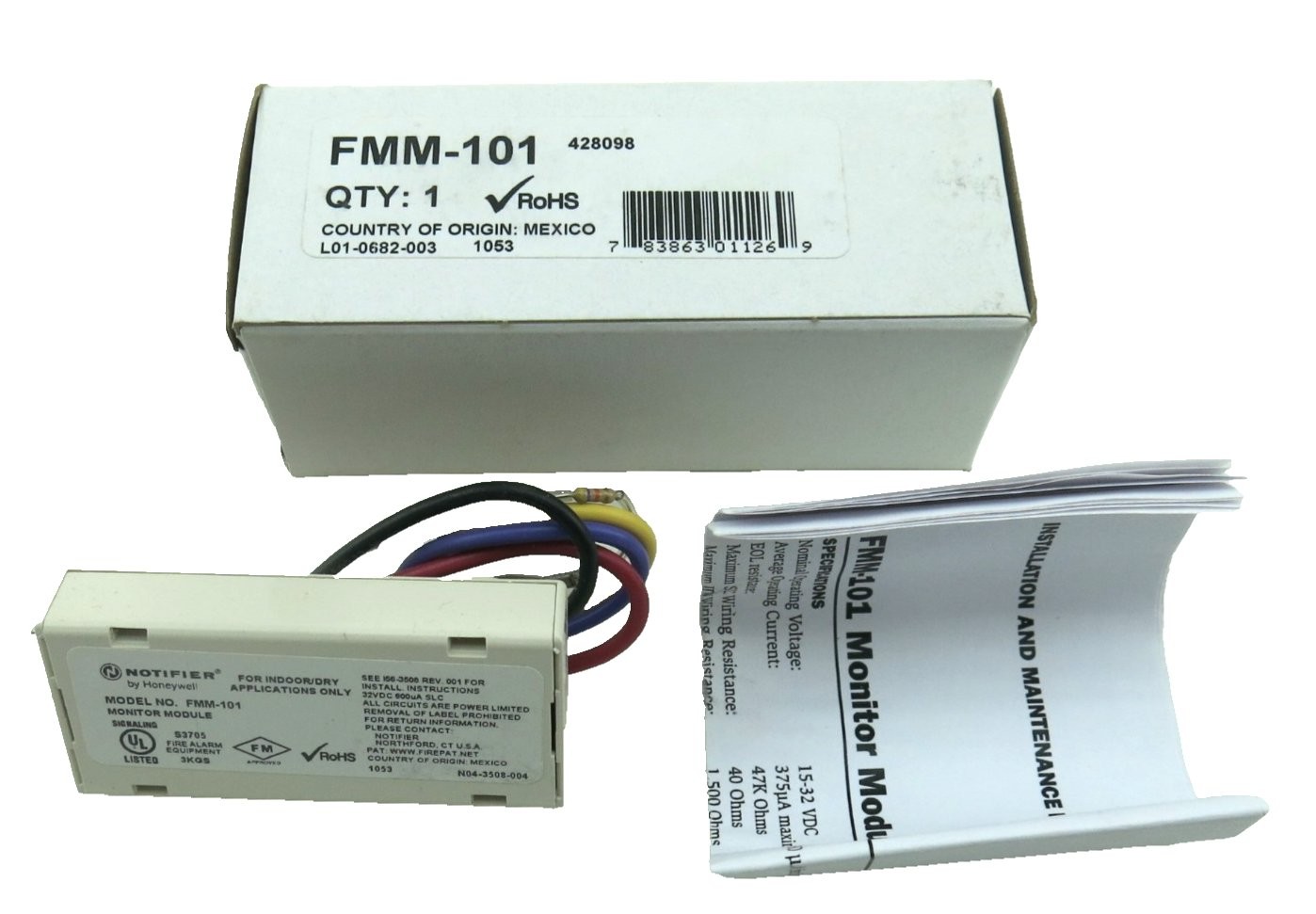 New Honeywell Notifier Addressable Fire Alarm Mini Monitor Module FMM-101