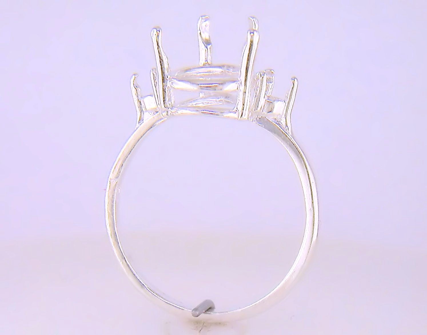 Pear Shape Side Accent Ring Setting Sterling Silver