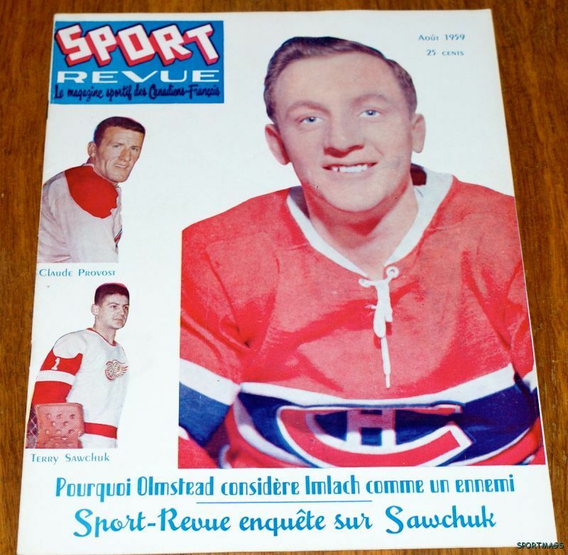 1959 SPORT REVUE MAGAZINE MONTREAL CANADIENS SAWCHUK DETROIT RED WINGS HOCKEY
