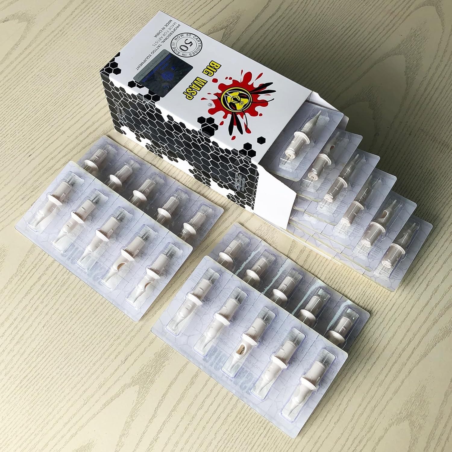 BIGWASP 50pcs Assorted Disposable Tattoo Needle Bugpin RL,