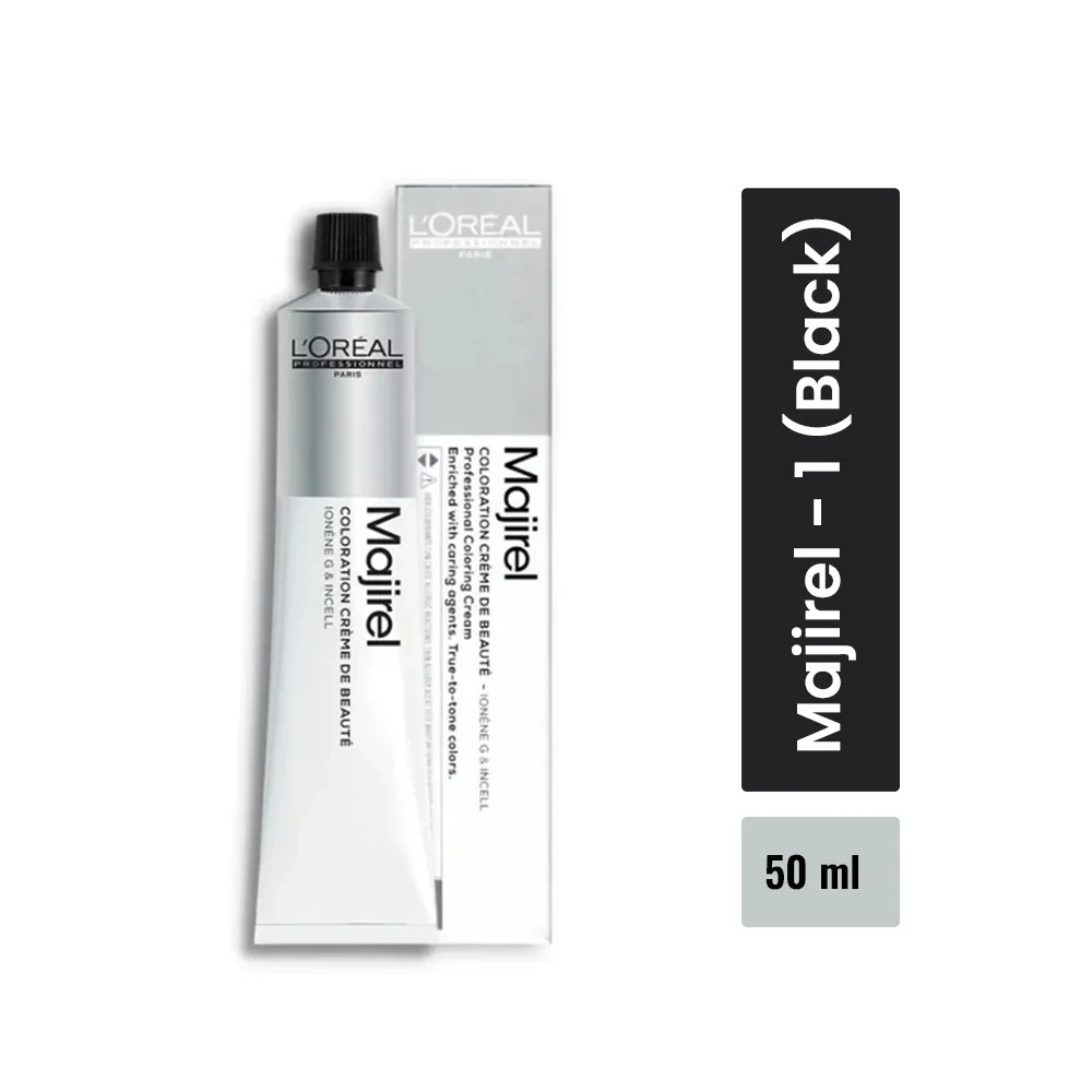 Loreal Professionnel Paris Majirel - 1 BLACK  50ml (Pak of 3 Tube)