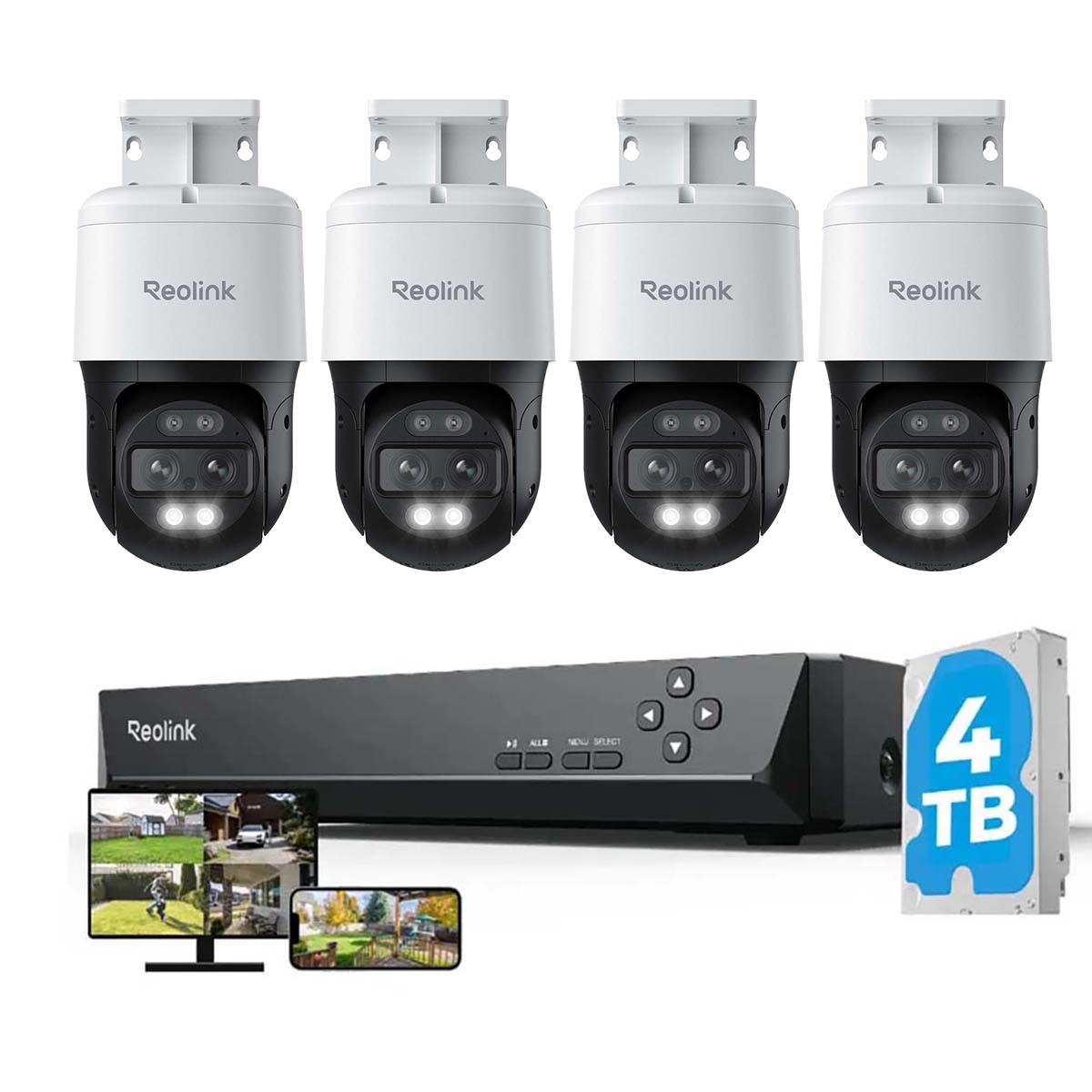 Reolink 4K Dual-Lens PoE Security Camera System 16CH NVR 6X Zoom 24/7 Recording
