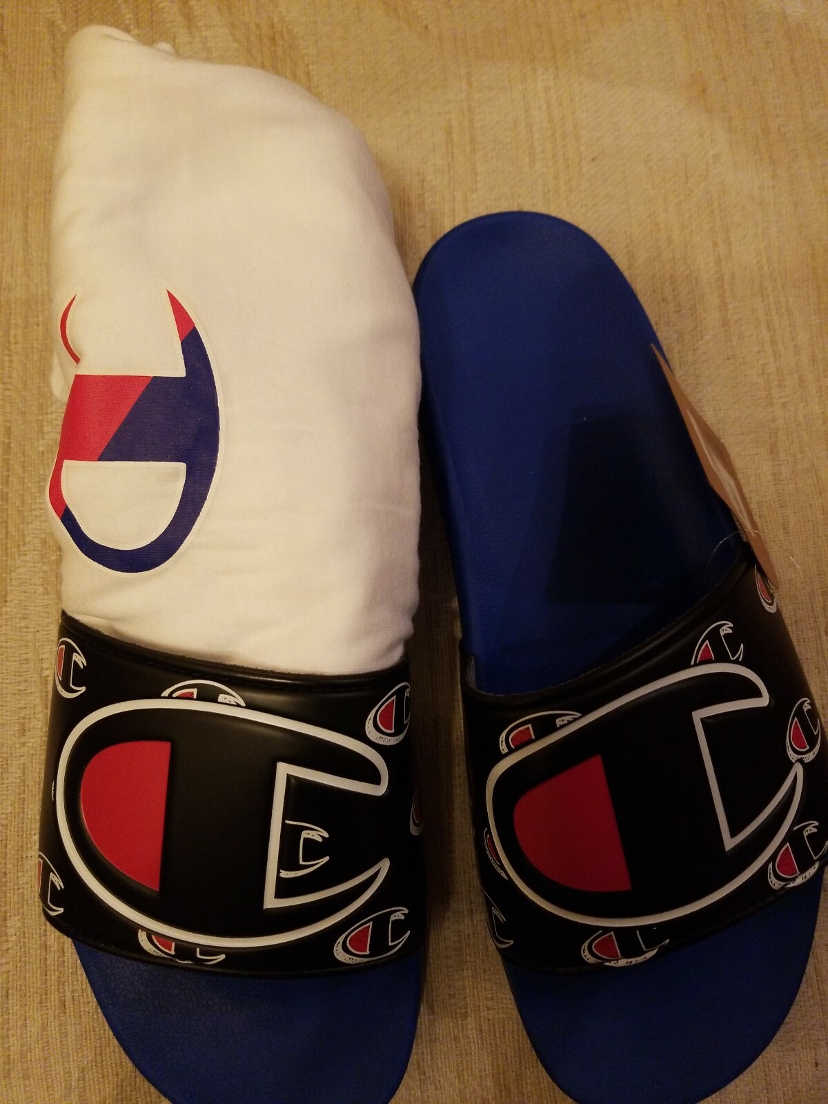 Champion IPO Repeat C Logo"Surf The Web Blue Black" & Tshirt, Men size 9