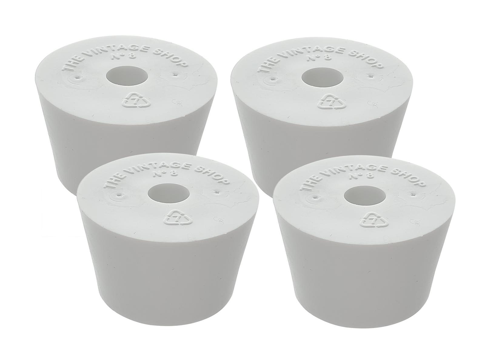 #8 Rubber Stopper with Hole - 4-Pack