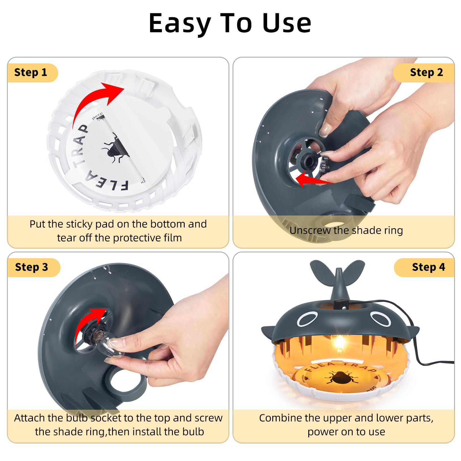 Flea Traps – 2 Pack, Light-Activated, Safe for Pets & Kids US