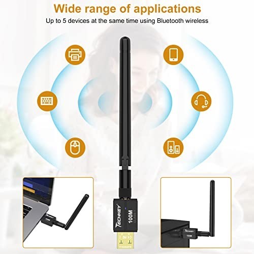 Long Range USB Bluetooth 5.3 Adapter for Desktop PC - 328FT Wireless